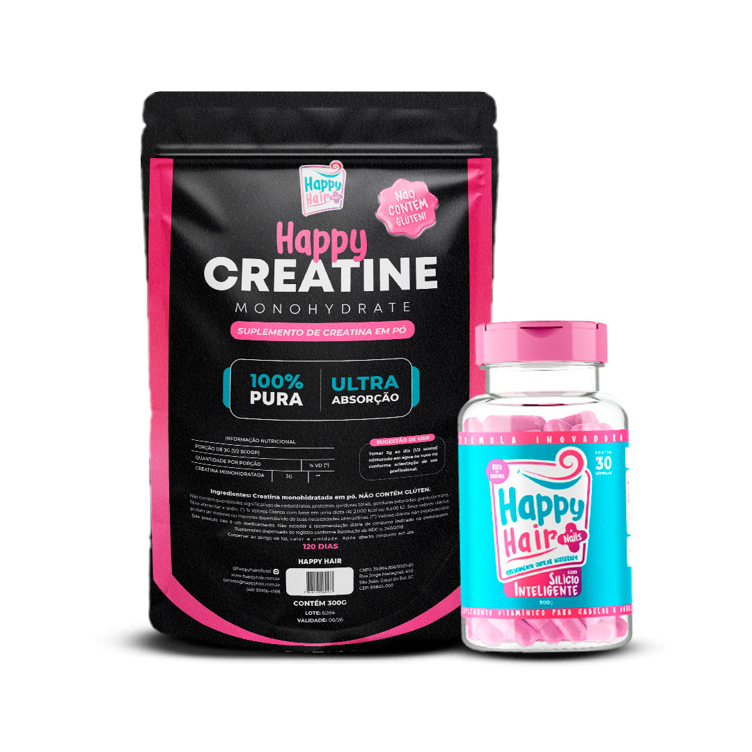 Creatina 100% pura 300g + 1 Happy Hair