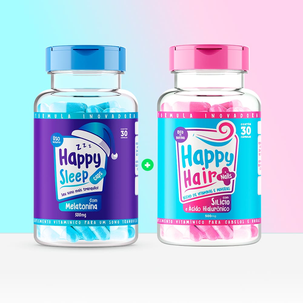 Happy Hair 1 Pote + Happy Sleep (Melatonina) 1 Pote