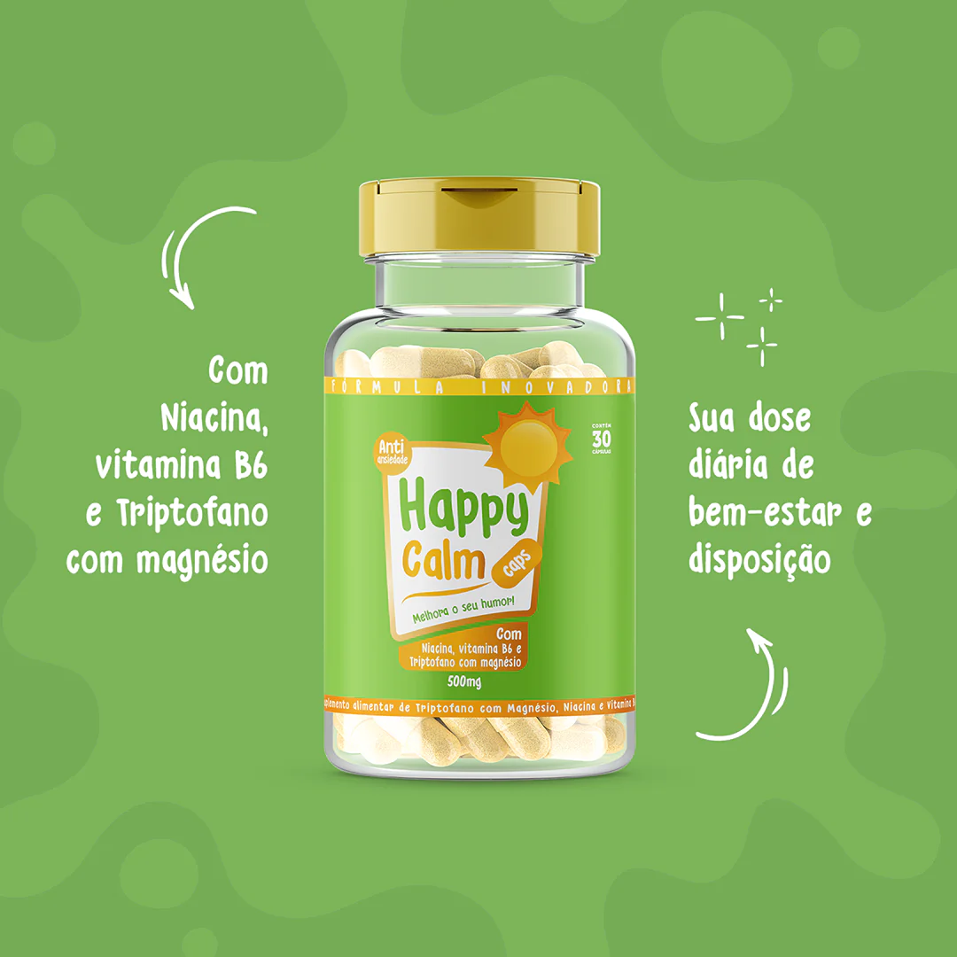 Happy Hair 2 Potes + 1 Calm Grátis + 1 Colágeno Grátis